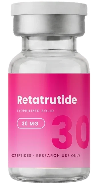 Retatrutide 30 mg Fläschchen von OXpeptides, lyophilisiertes Pulver